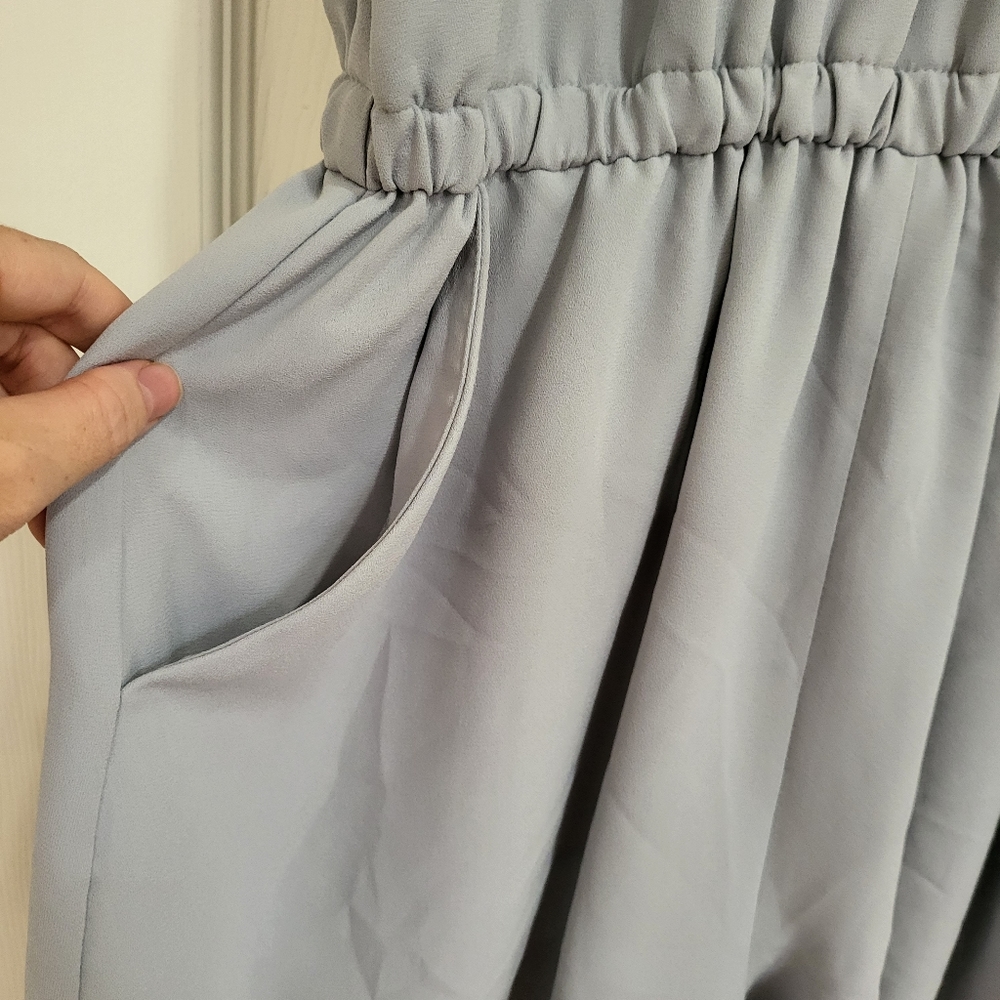 Wilfred Women's Romper Light Blue Tie-Back Ruffle-Sleeve Size Medium - Picture 4 of 6